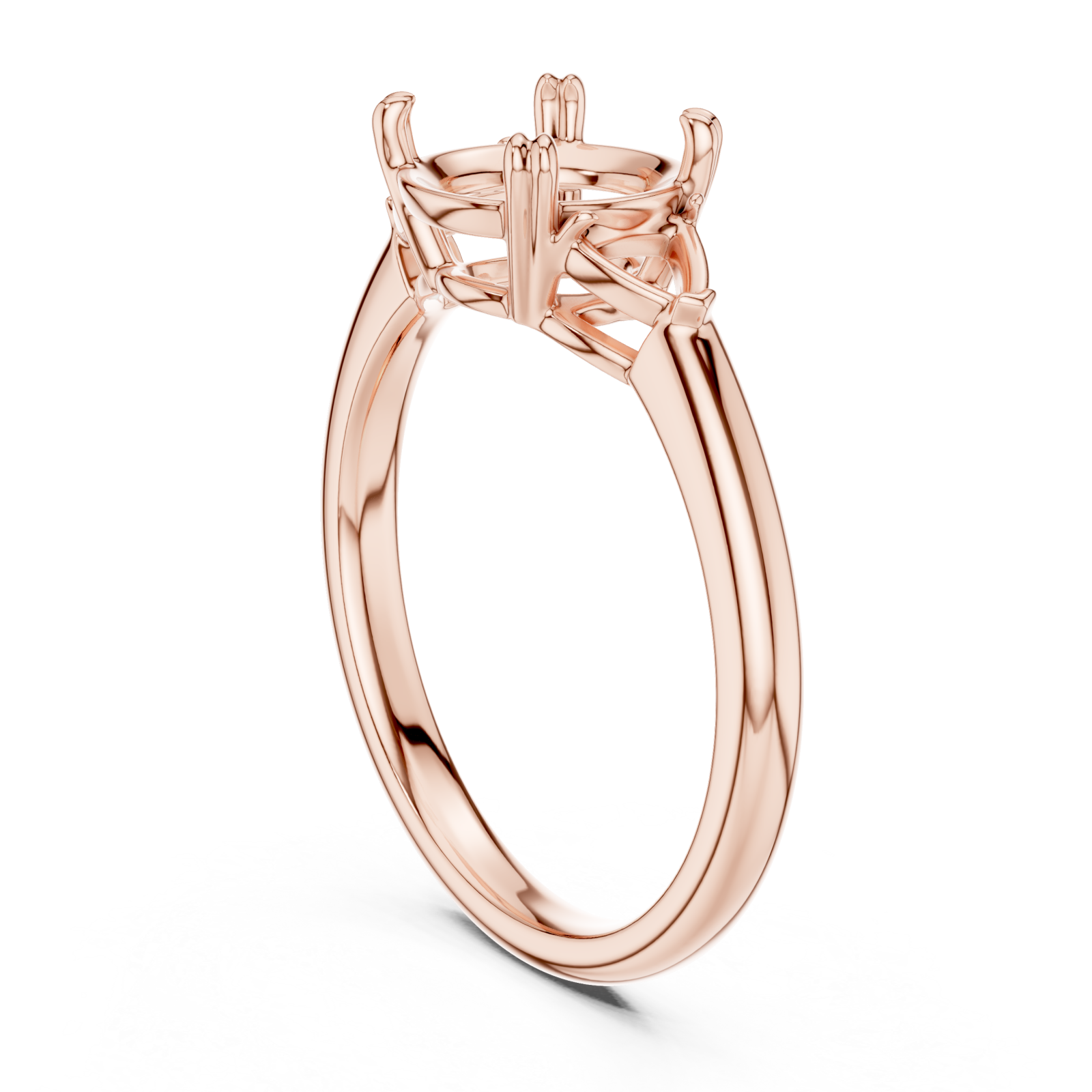  Rose Gold Elara Contour Setting Ring Left View