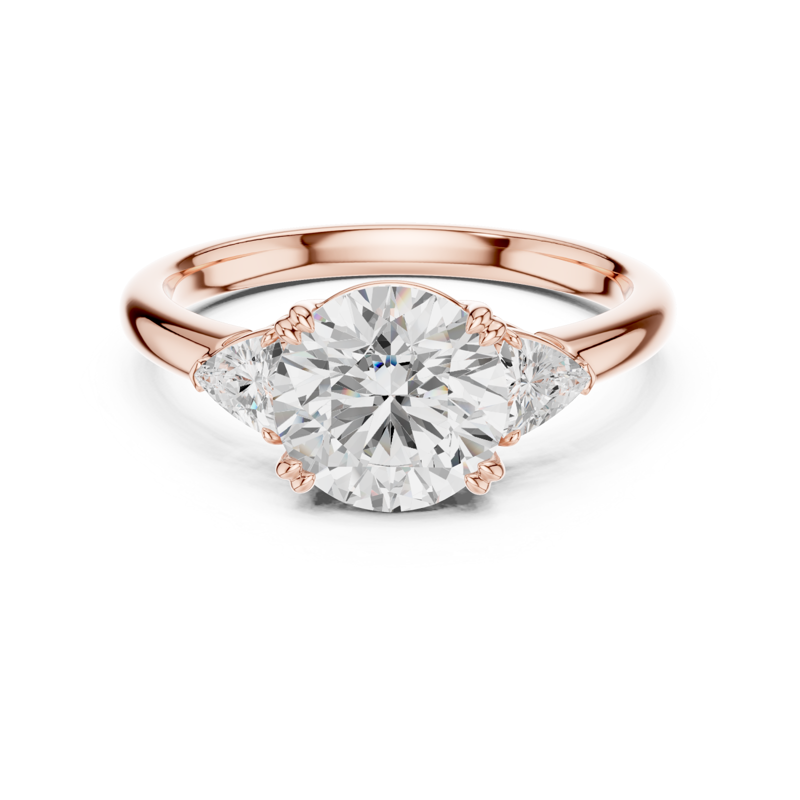  Rose Gold Elara Contour Setting Ring Front View
