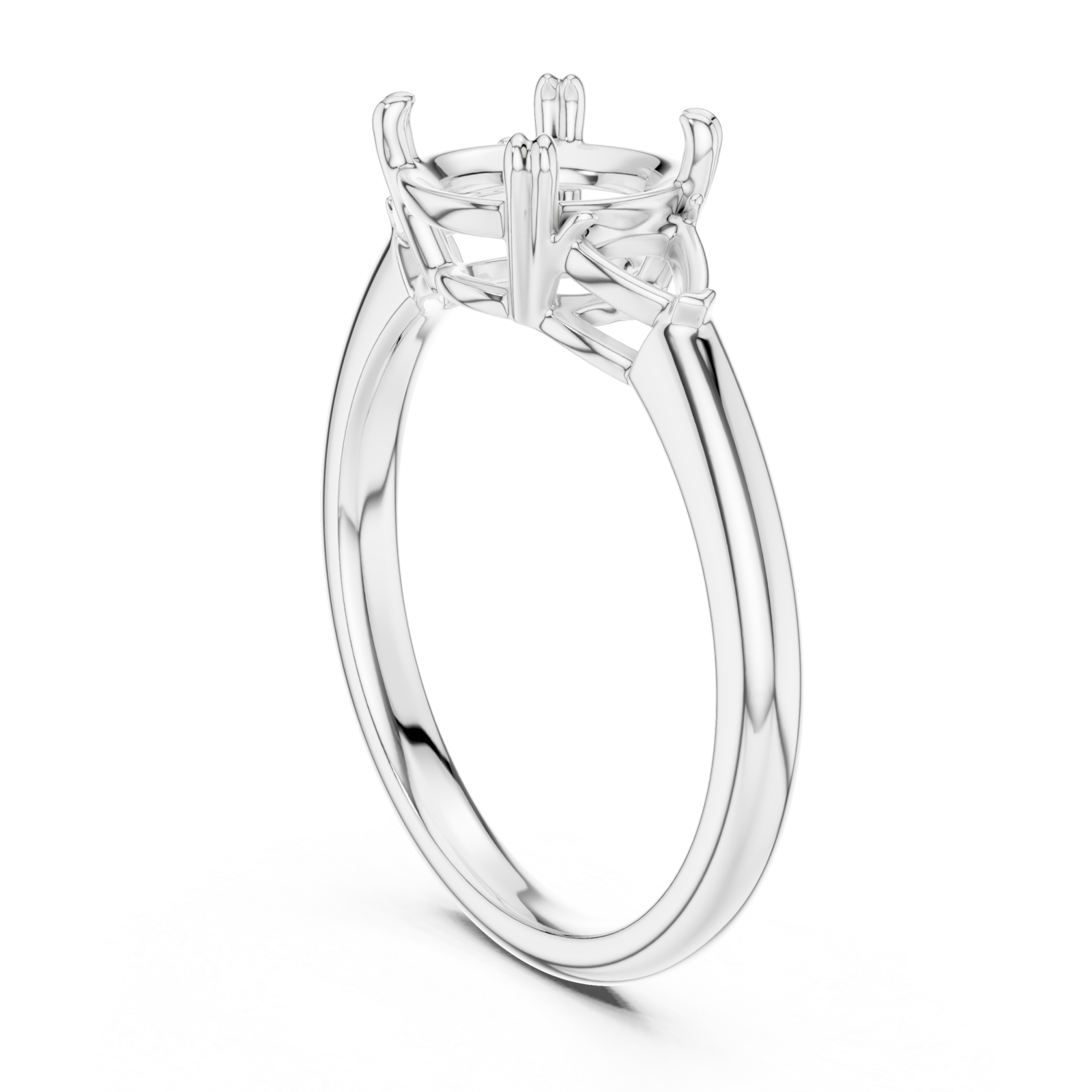  White Gold Elara Contour Setting Ring Left View