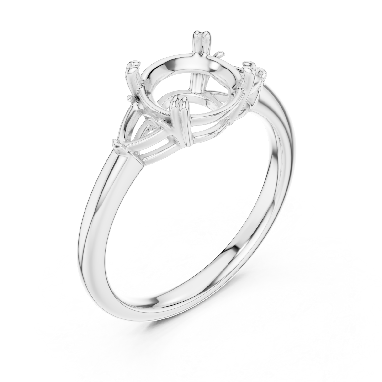  White Gold Elara Contour Setting Ring Right View
