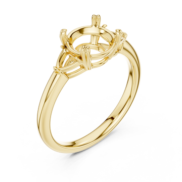 Gold Elara Contour Setting Ring Right View