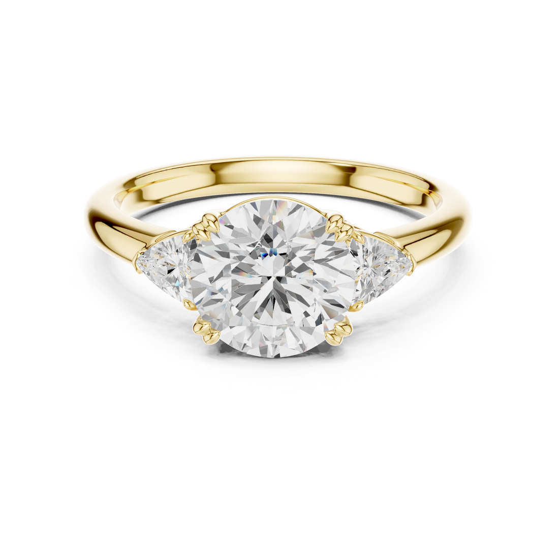 Gold Elara Contour Setting Ring Right View