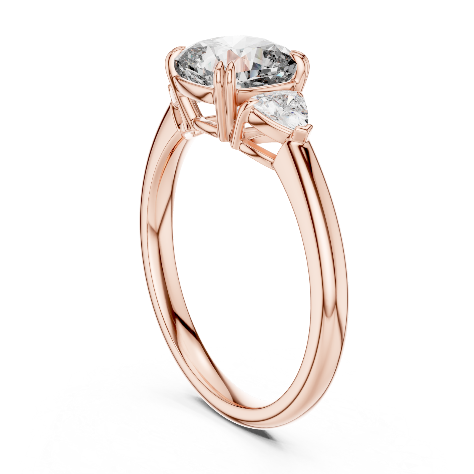  Rose Gold Starlit Grace Radiant Ring Left View