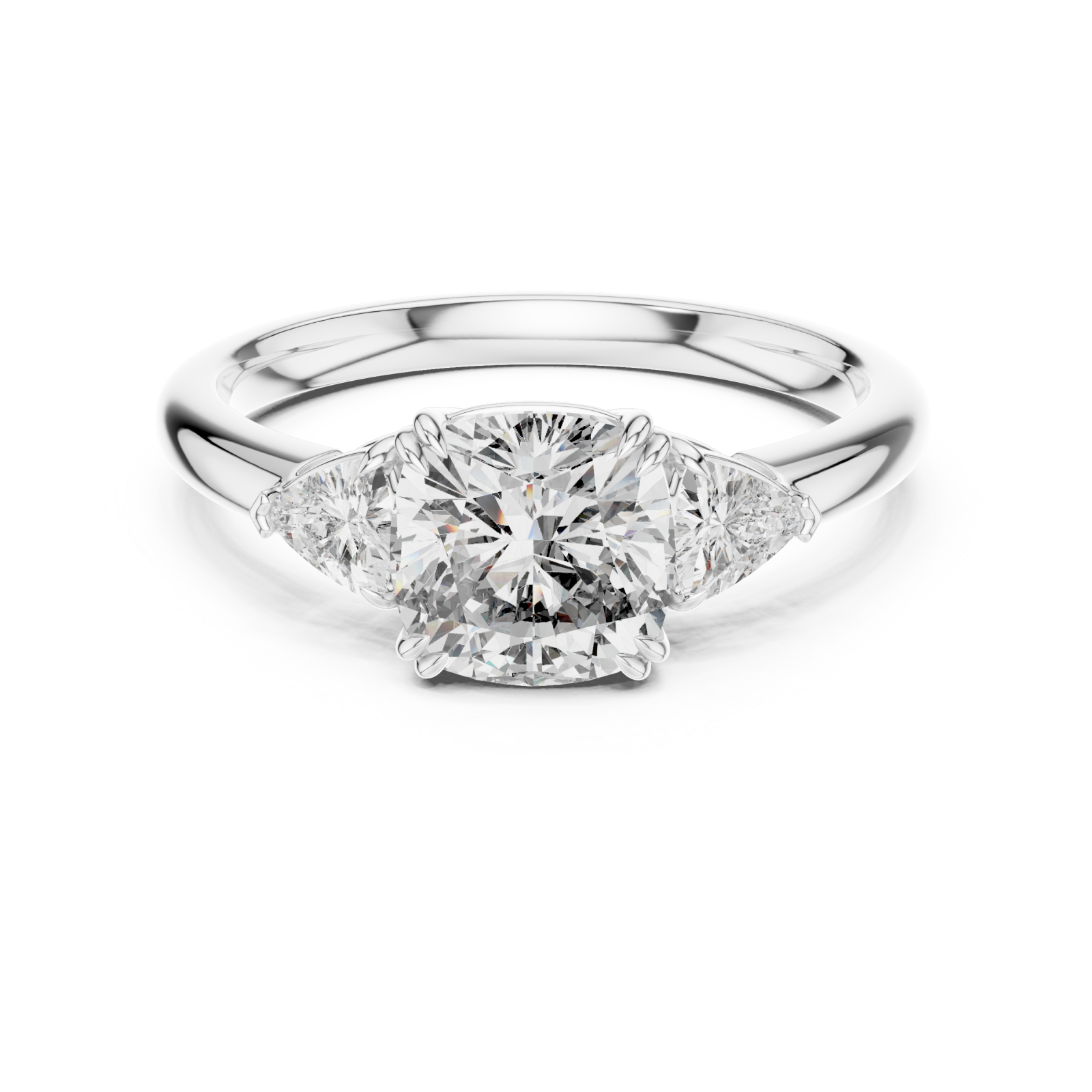  White Gold Starlit Grace Radiant Ring Front View