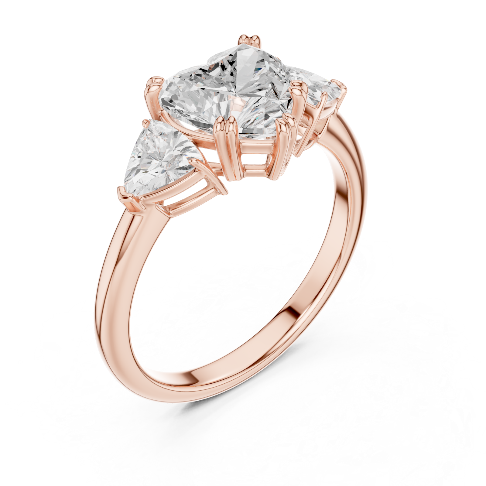  Rose Gold Radiance Embrace Trifecta Ring Right View