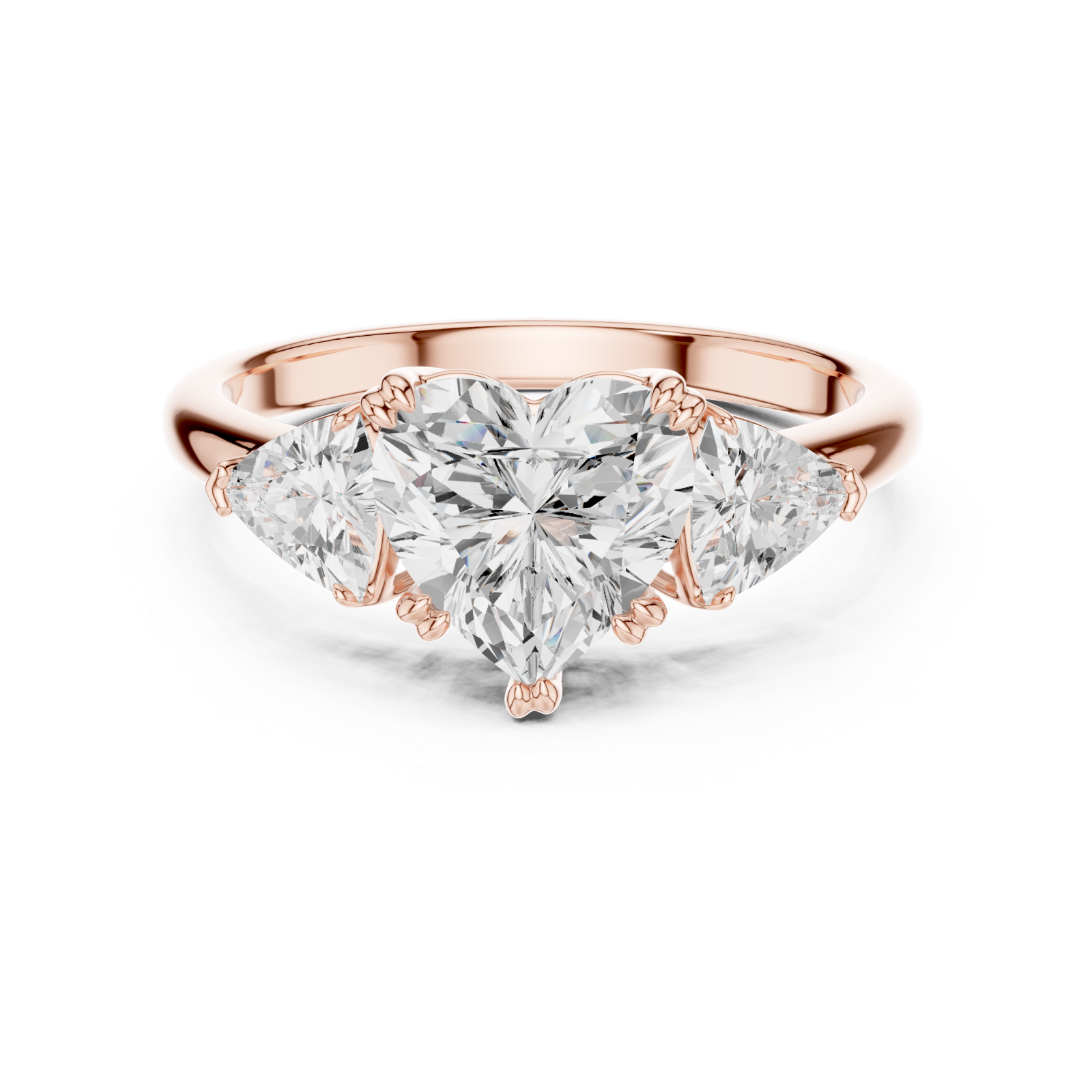  Rose Gold Radiance Embrace Trifecta Ring Front View