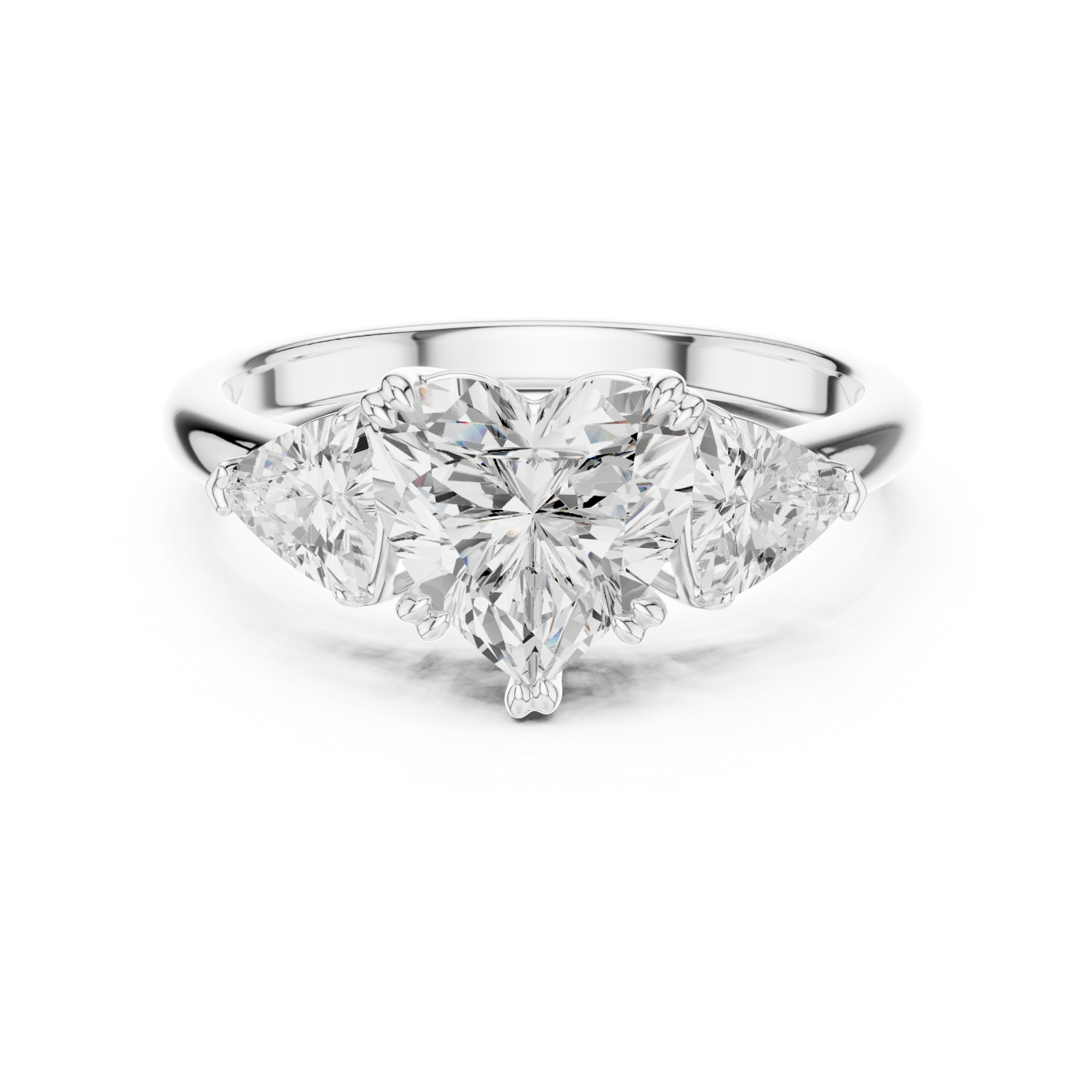  White Gold Radiance Embrace Trifecta Ring Front View