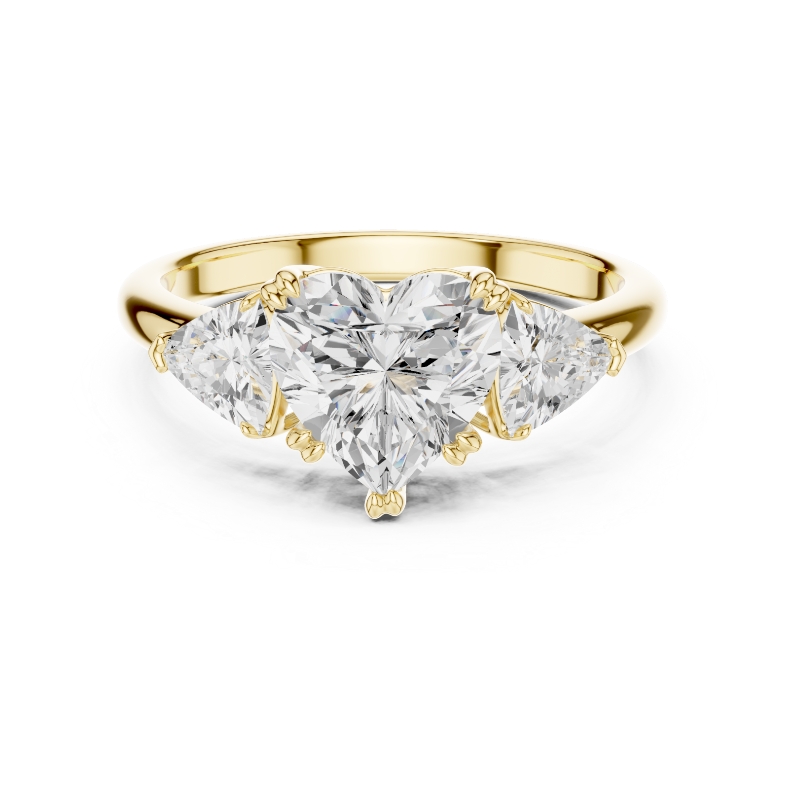  Gold Radiance Embrace Trifecta Ring Front View