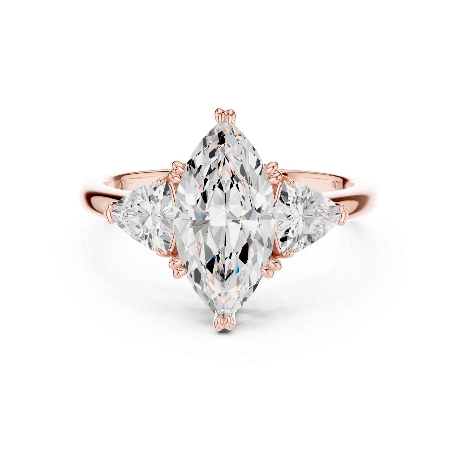  Rose Gold Twilight Embrace Crown Ring Front View
