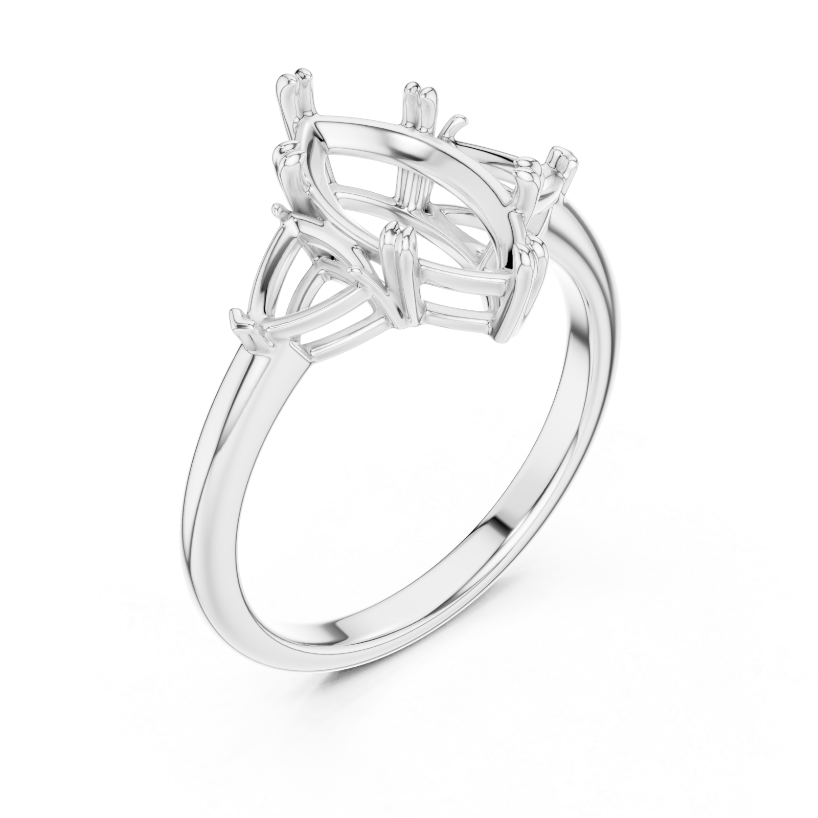  White Gold Twilight Embrace Crown Ring Right View