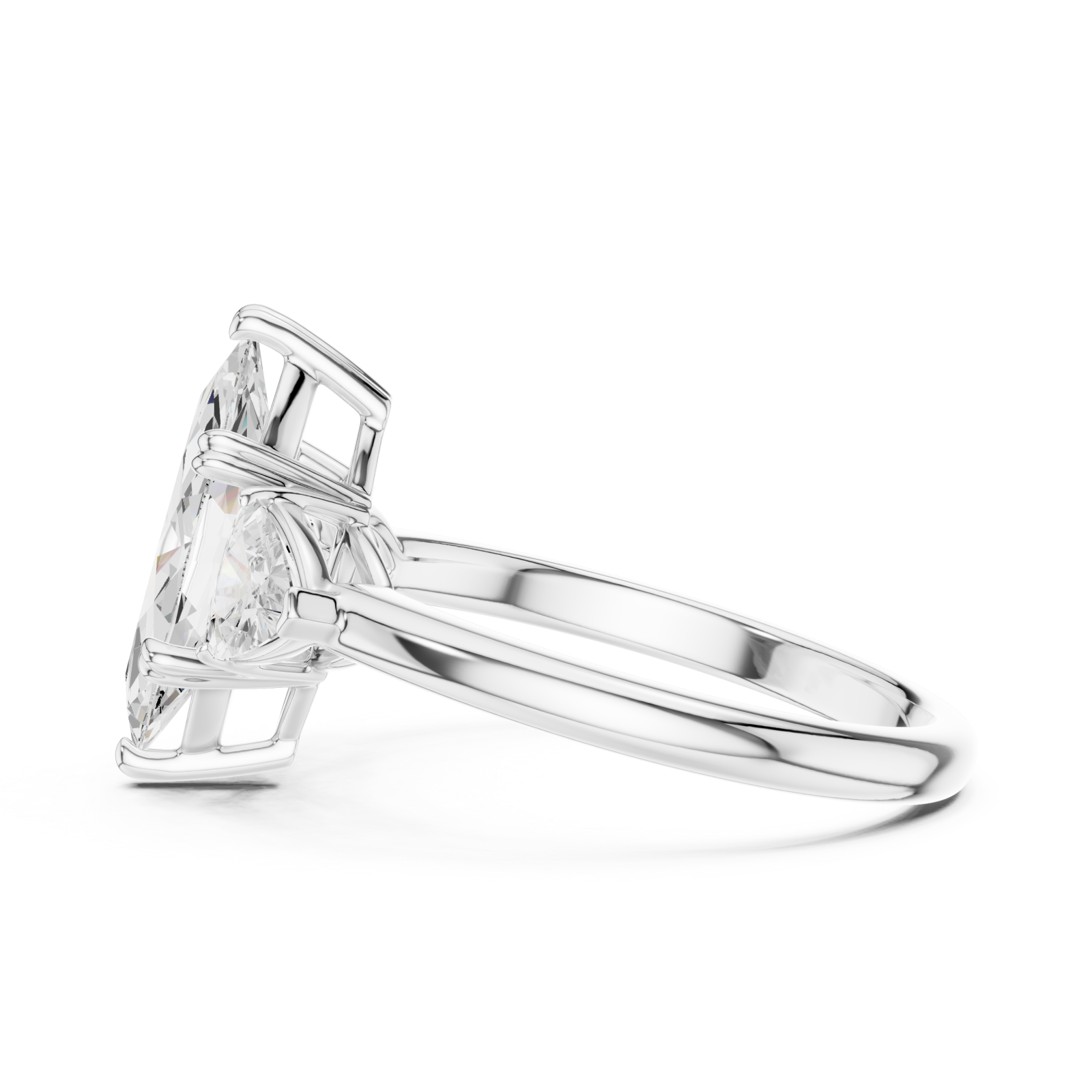  White Gold Twilight Embrace Crown Ring Side View