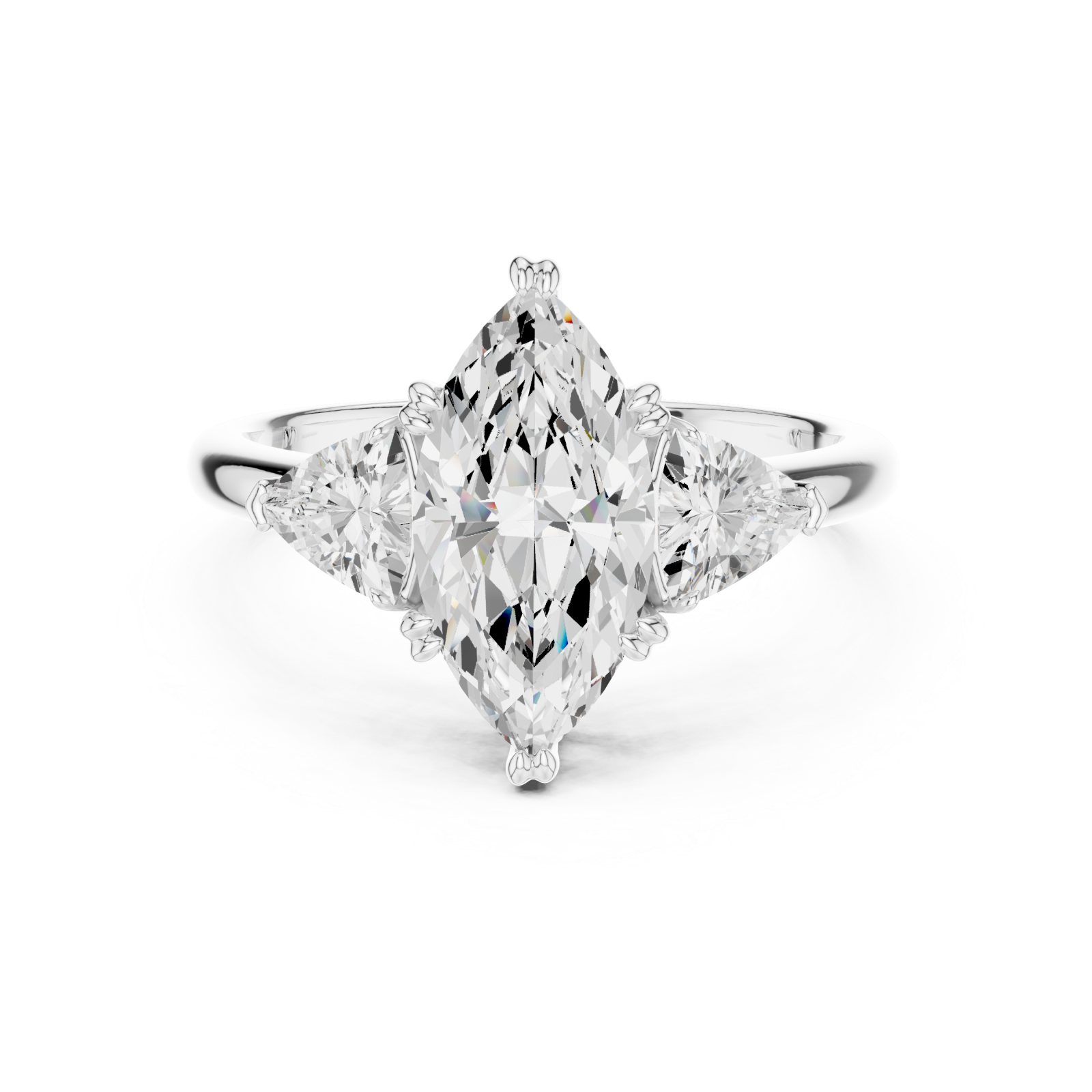  White Gold Twilight Embrace Crown Ring Front View