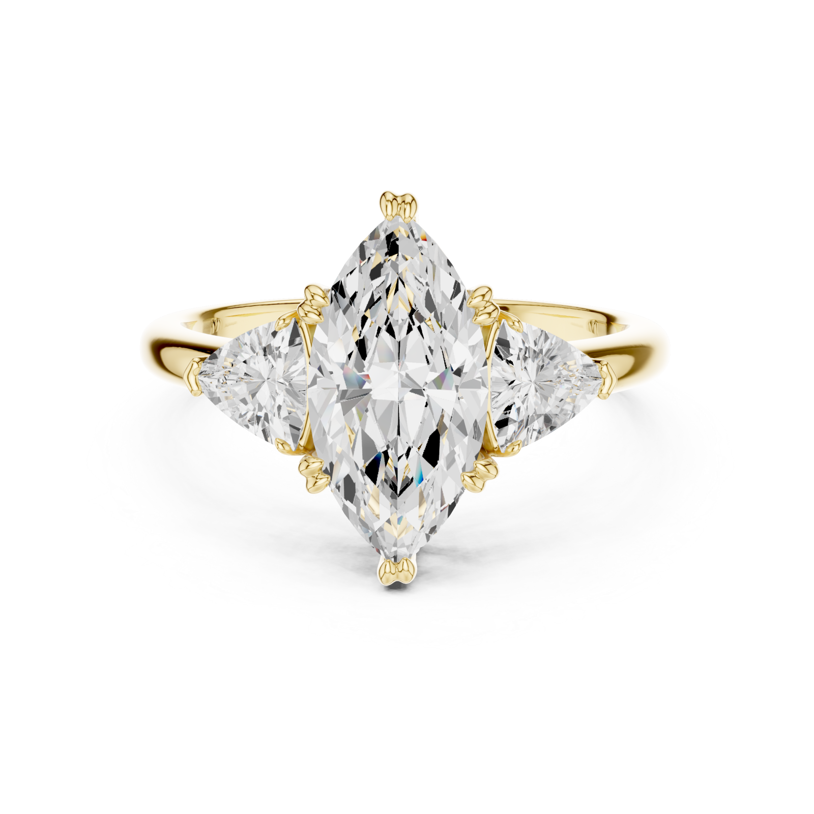  Gold Twilight Embrace Crown Ring Front View