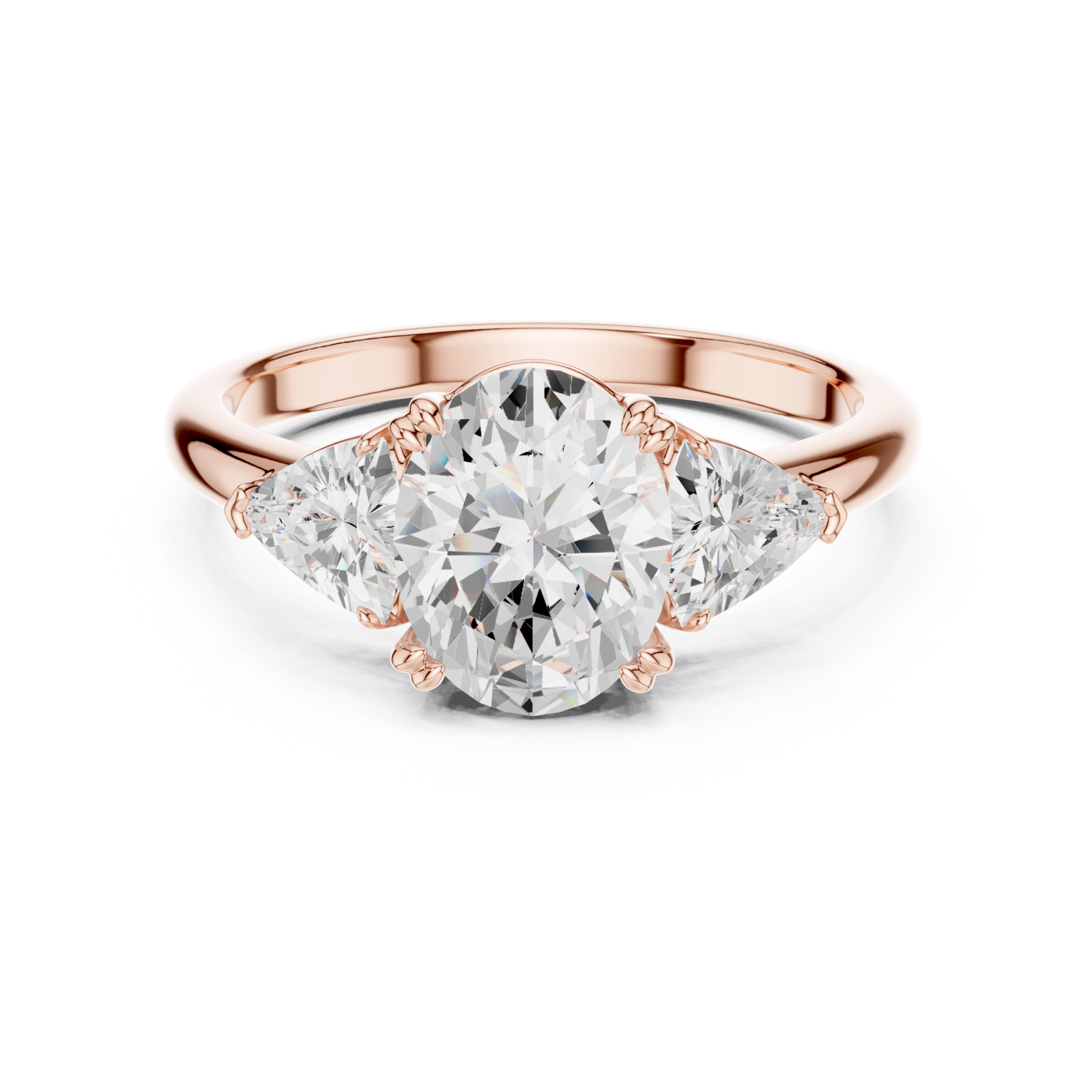  Rose Gold Celestial Arc Embrace Ring Front View