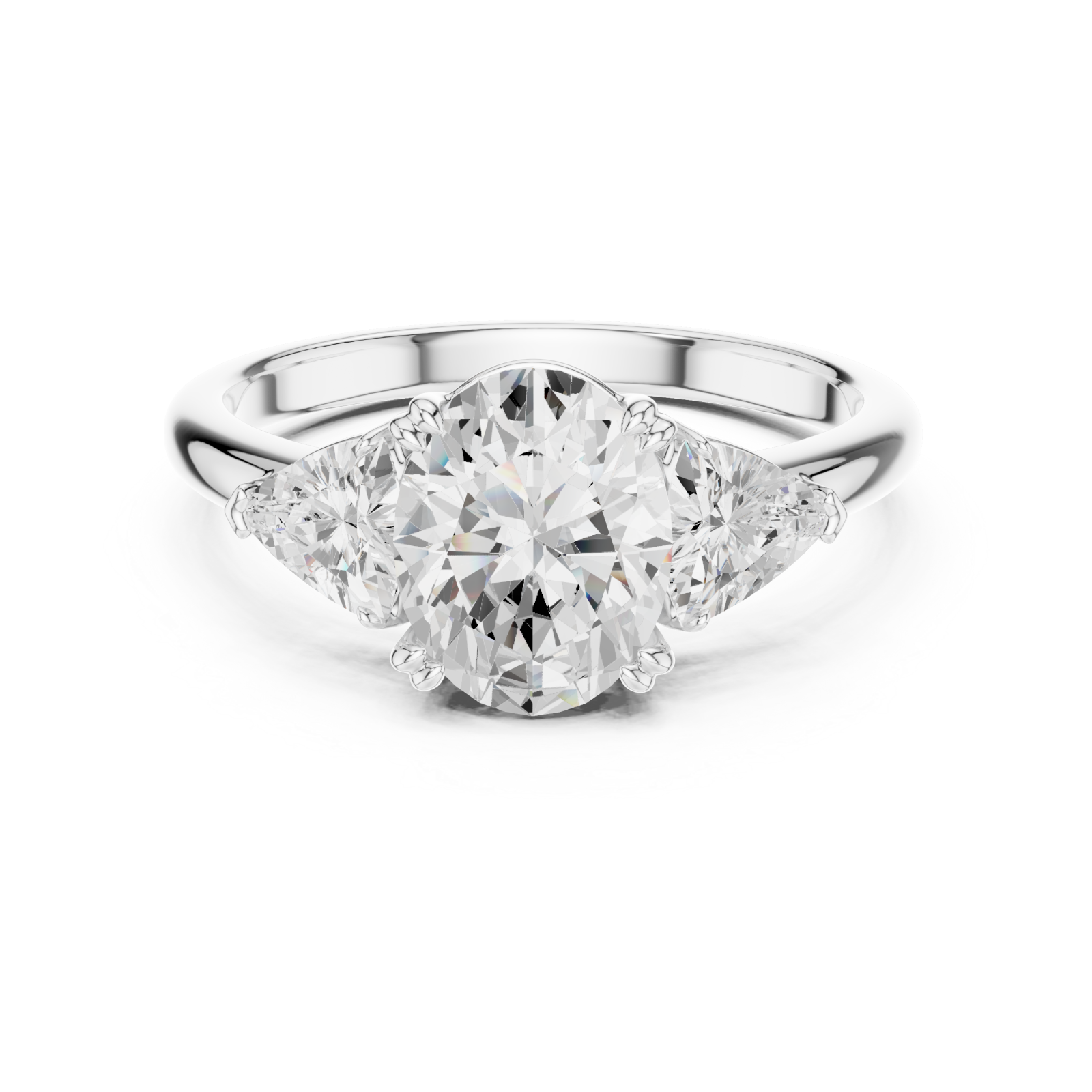  White Gold Celestial Arc Embrace Ring Front View