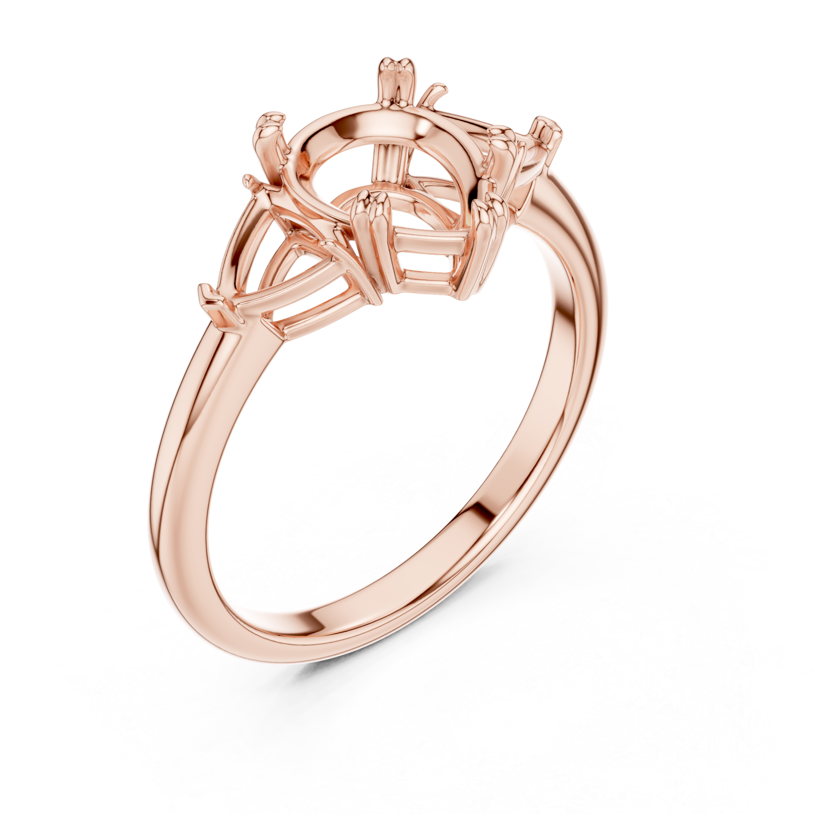  Rose Gold Celestial Crest Halo Ring Right View