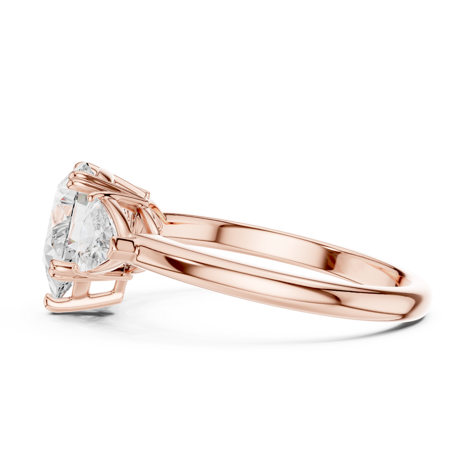  Rose Gold Celestial Crest Halo Ring Side View