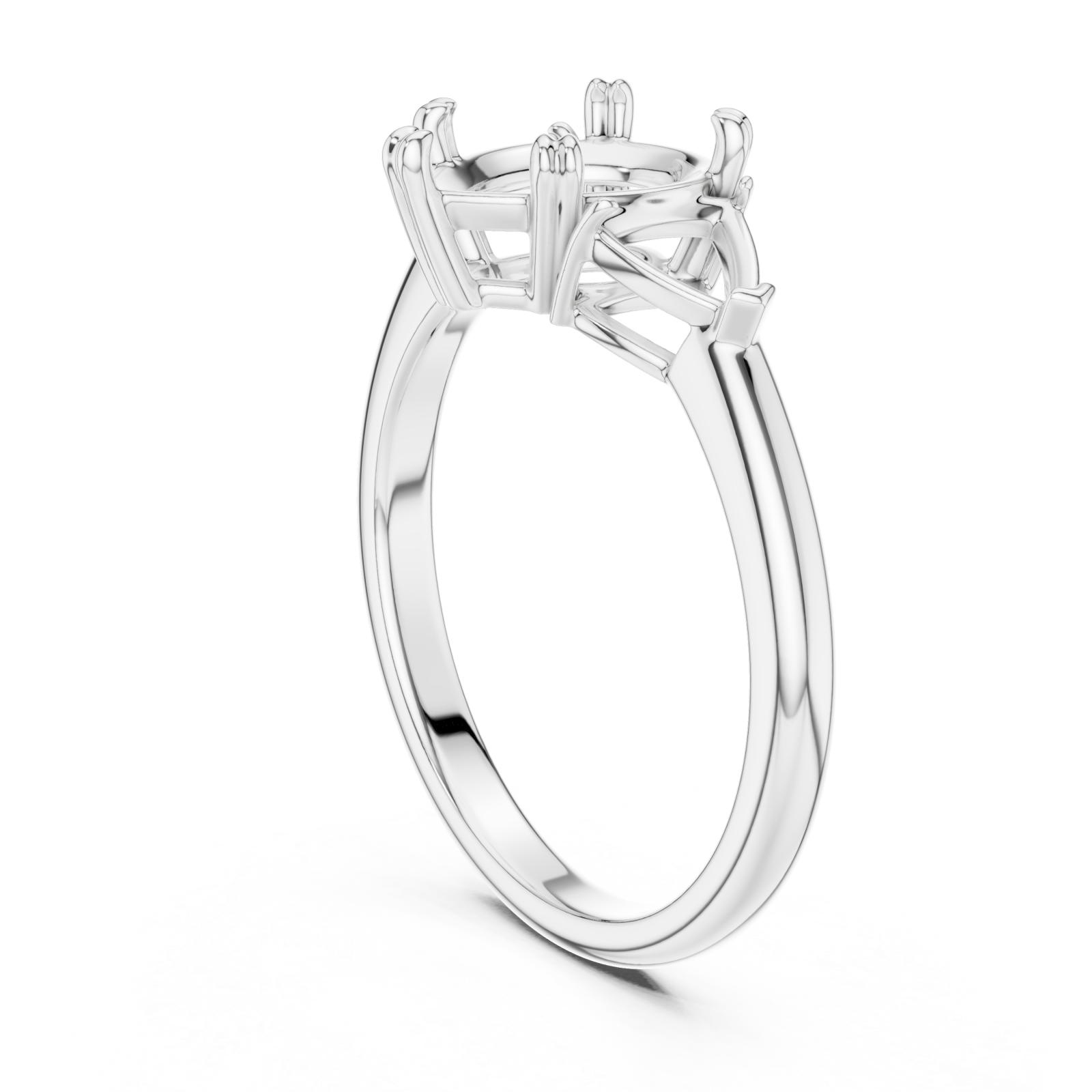  White Gold Celestial Crest Halo Ring Left View