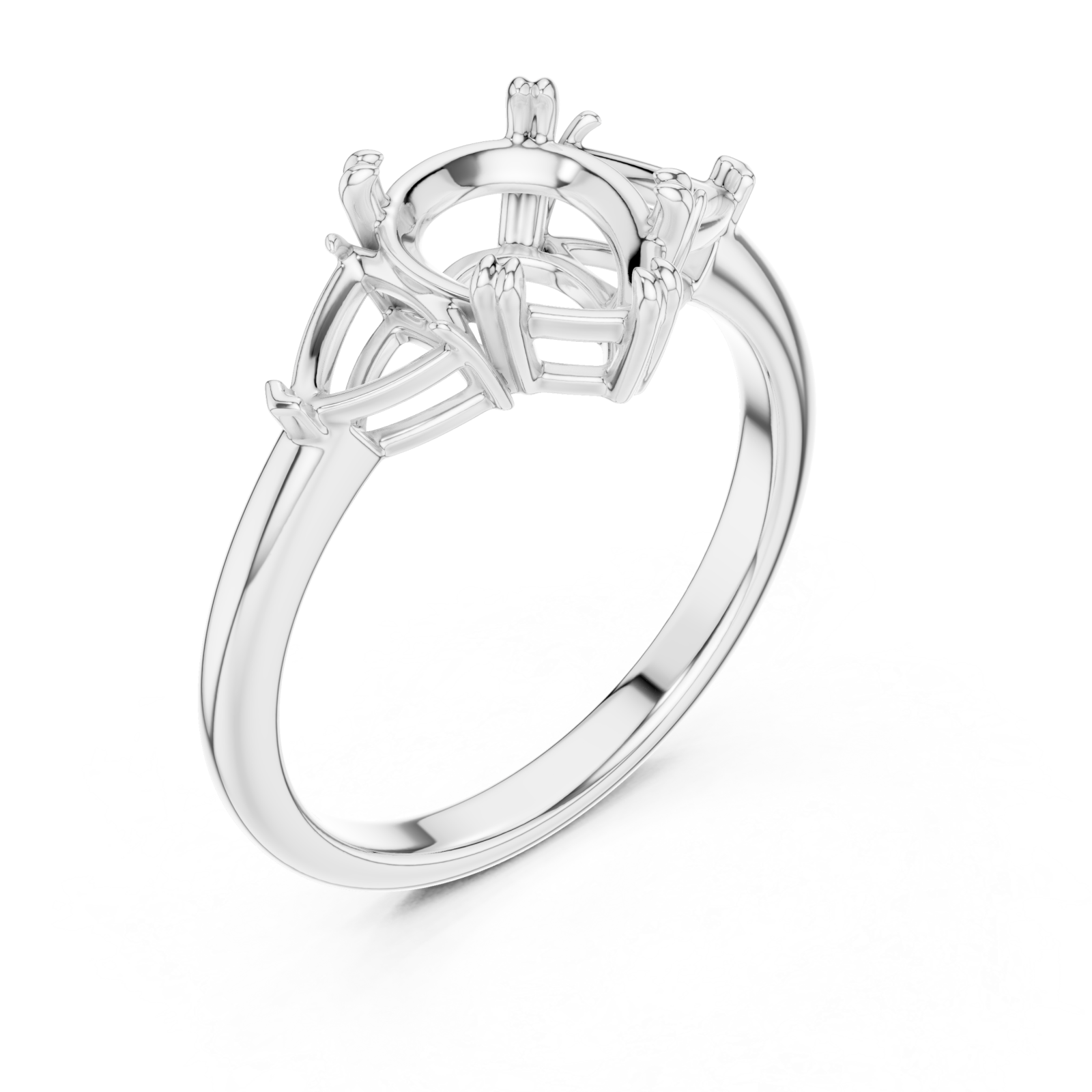  White Gold Celestial Crest Halo Ring Right View