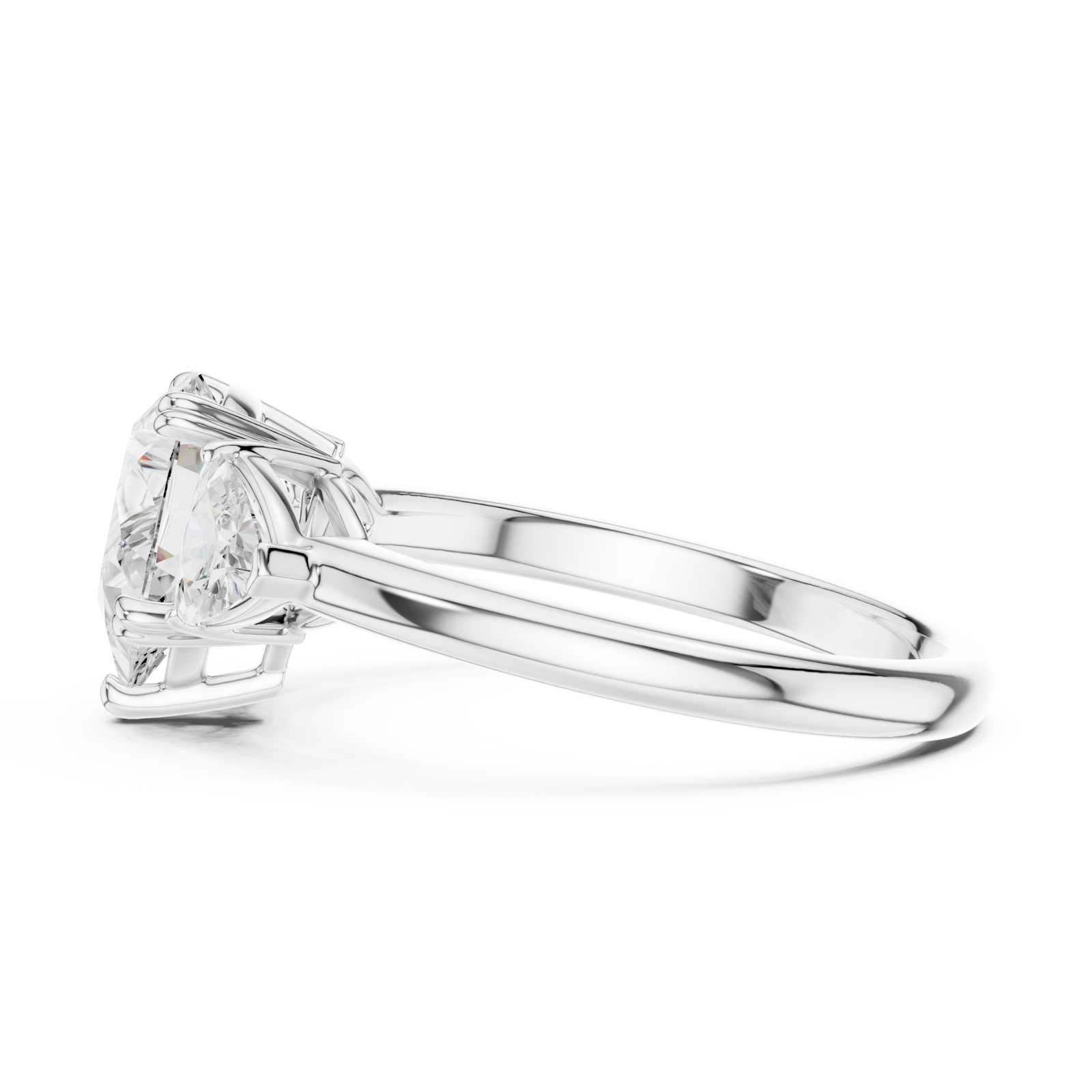  White Gold Celestial Crest Halo Ring Side View