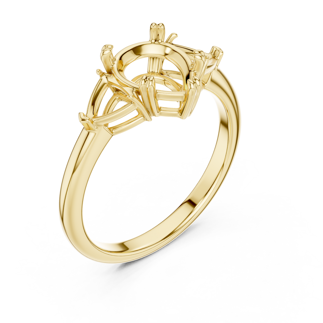 Gold Celestial Crest Halo Ring Right View