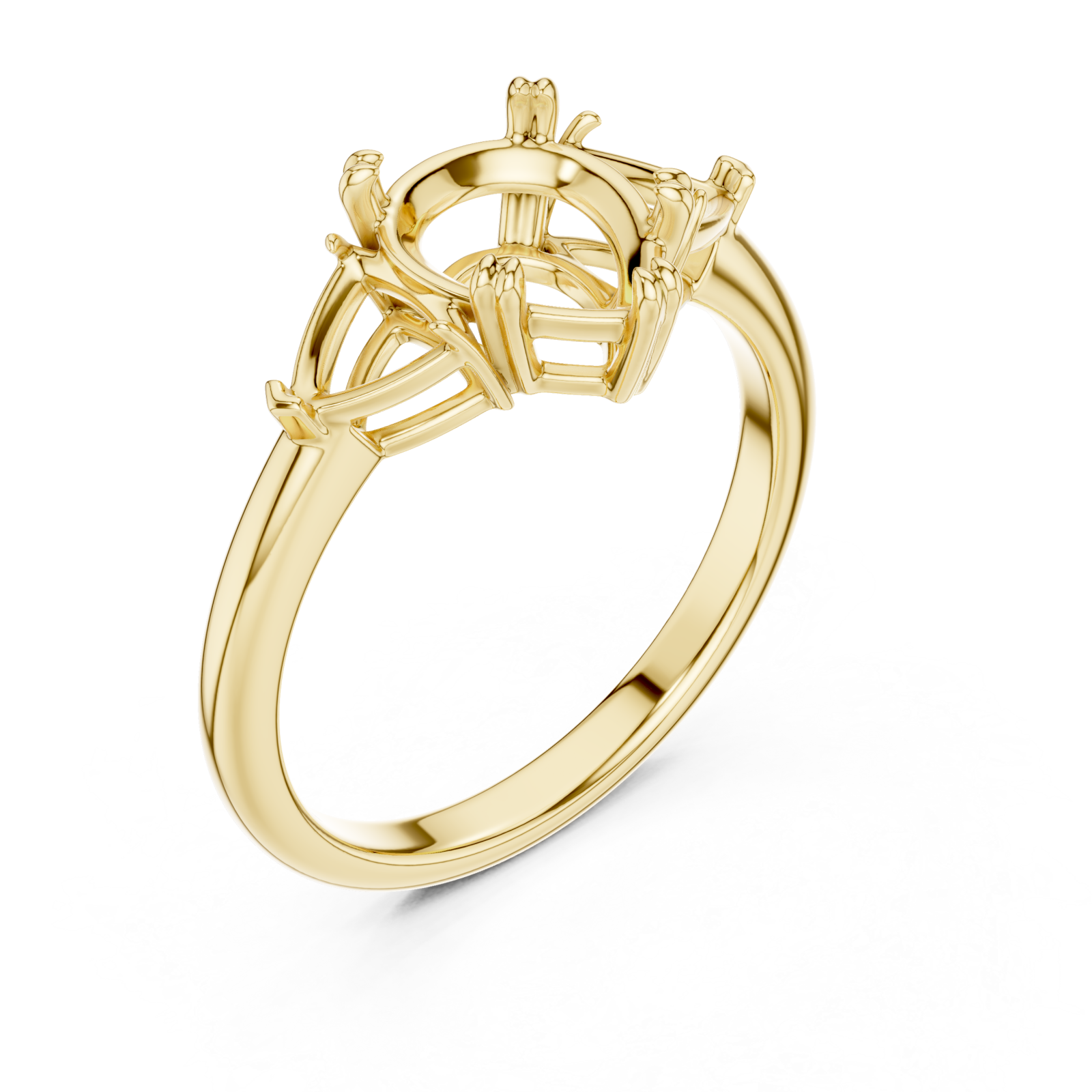 Gold Celestial Crest Halo Ring Right View