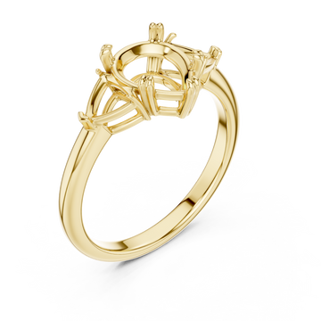 Gold Celestial Crest Halo Ring Right View