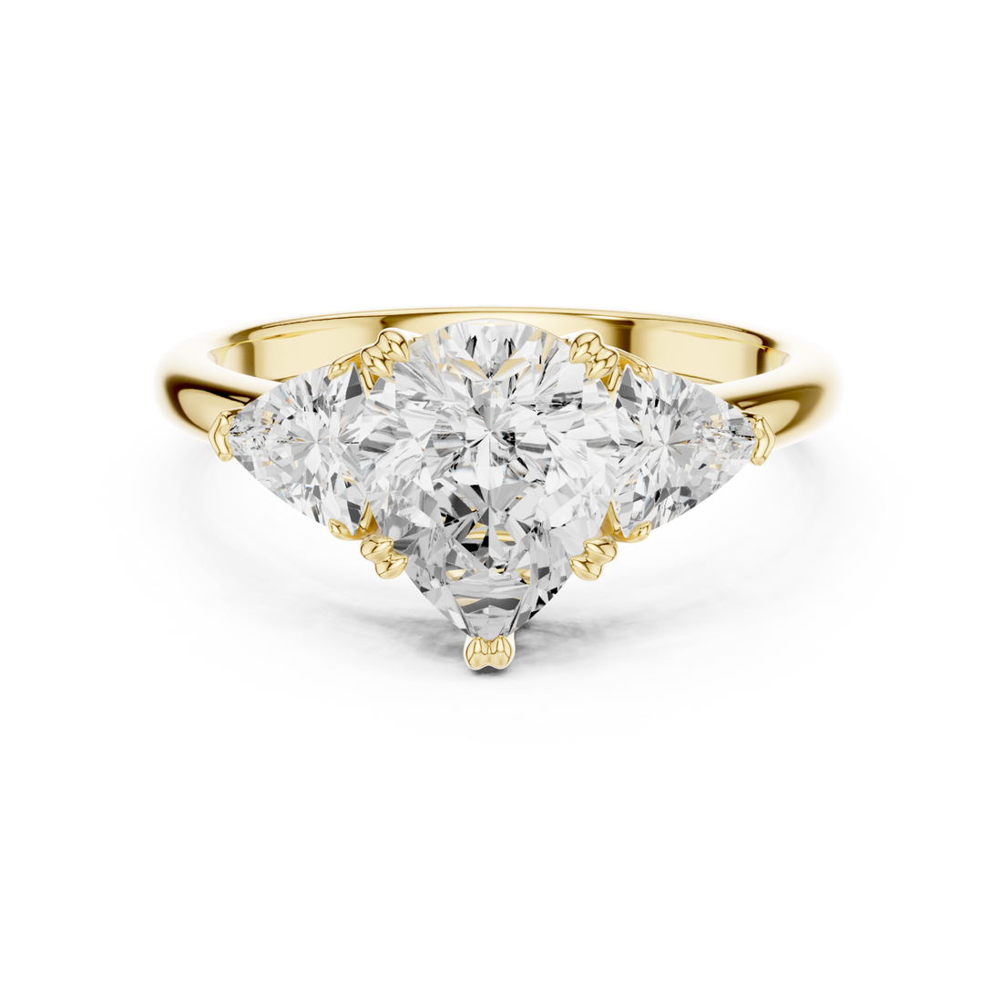 Gold Celestial Crest Halo Ring Right View
