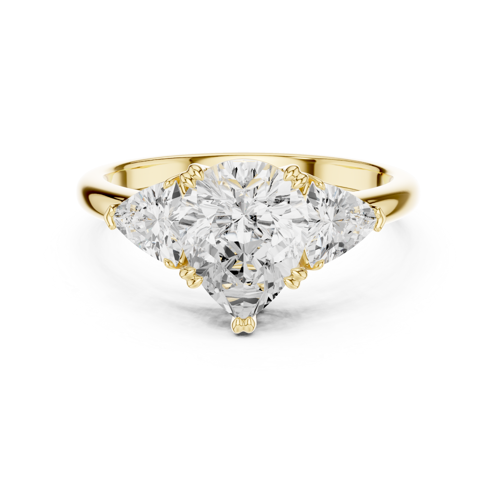  Gold Celestial Crest Halo Ring Front View