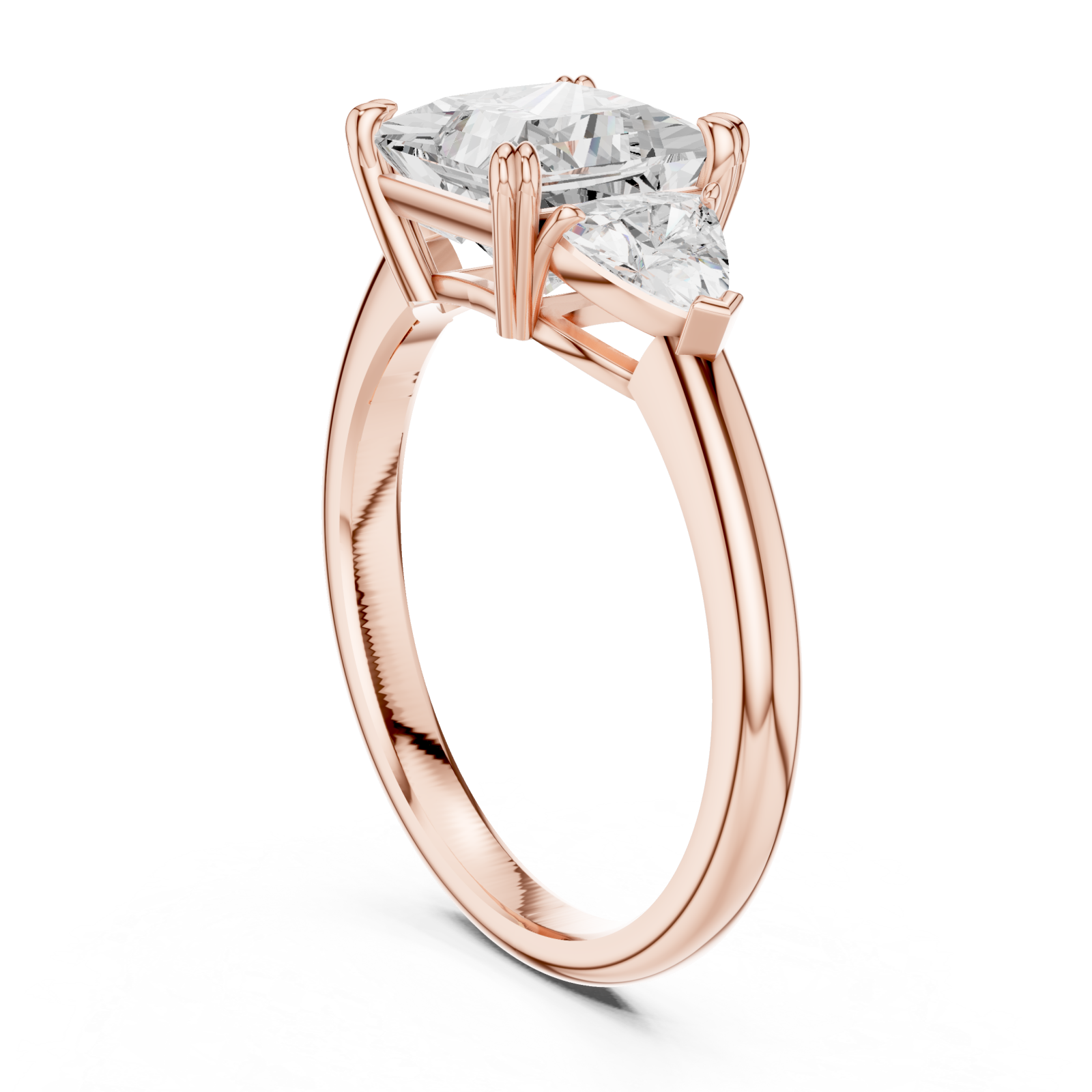  Rose Gold Majestic Tria Centerpiece Ring Left View