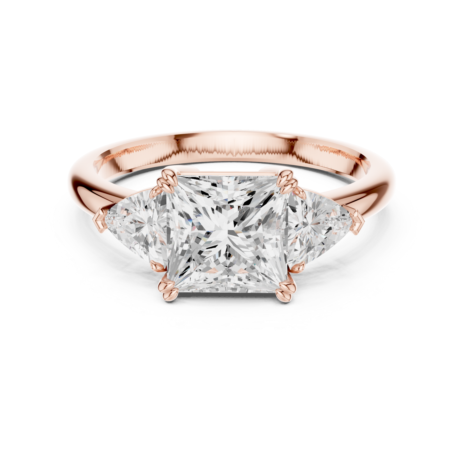  Rose Gold Majestic Tria Centerpiece Ring Front View