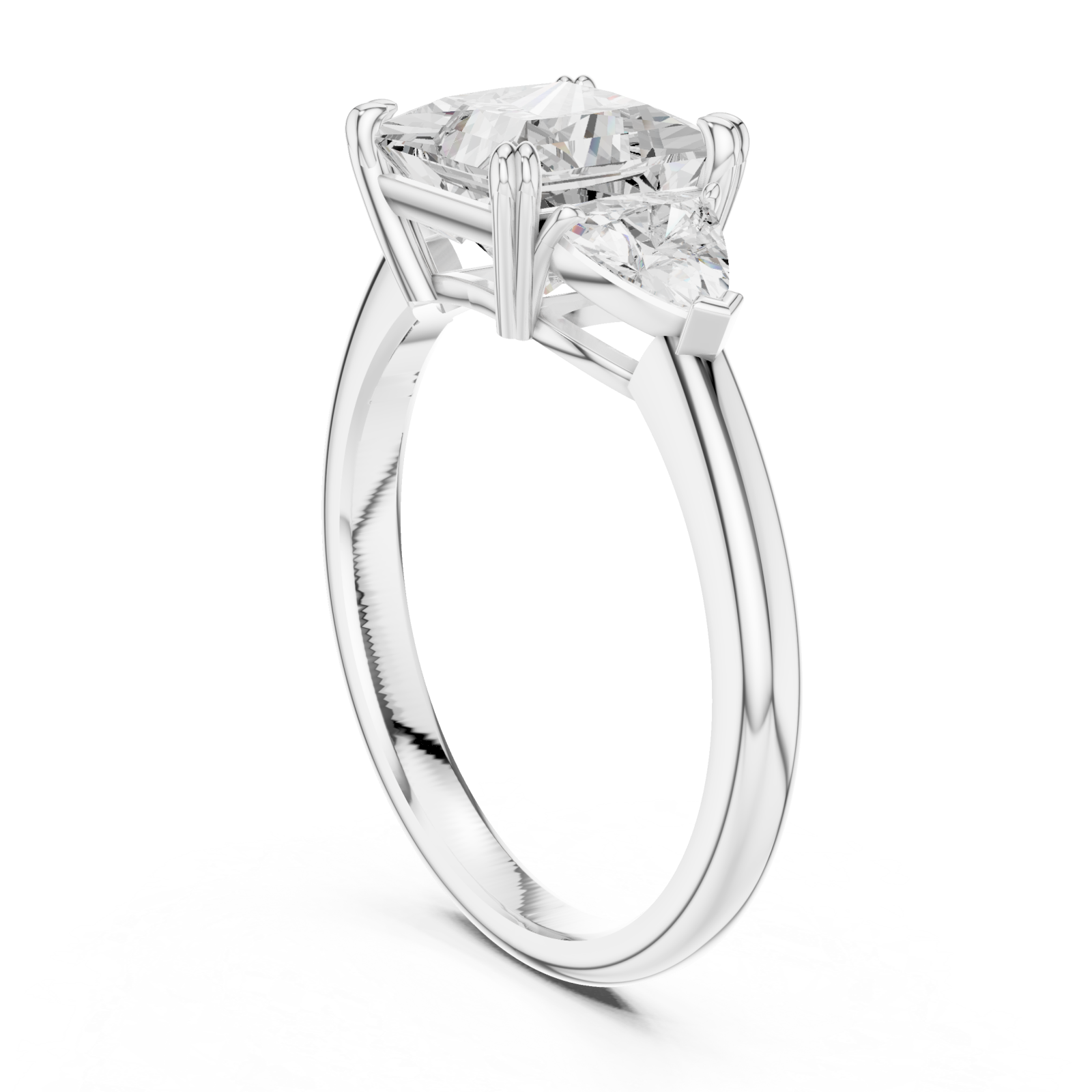  White Gold Majestic Tria Centerpiece Ring Left View