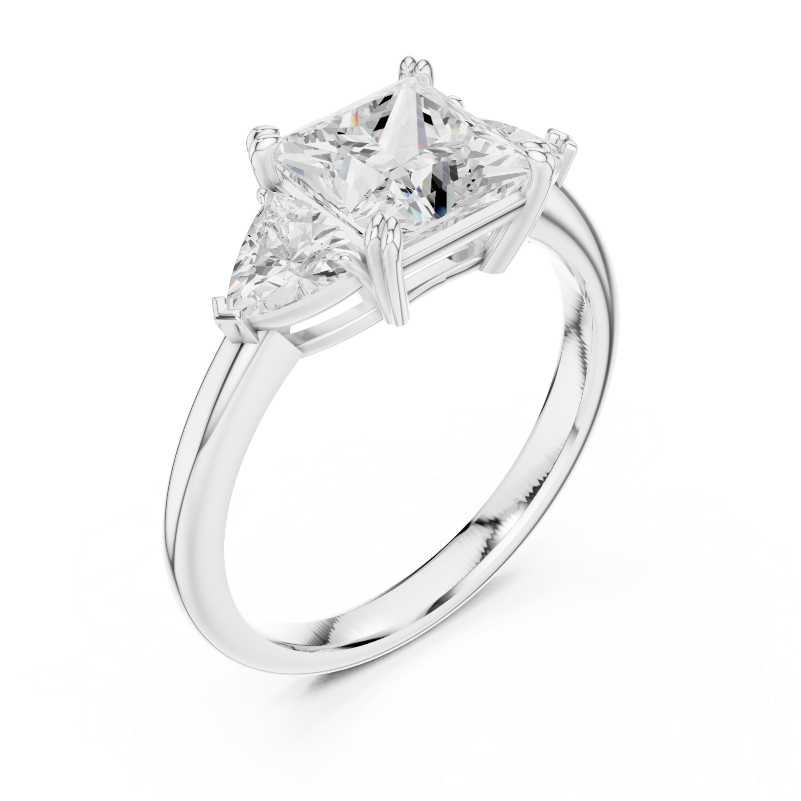  White Gold Majestic Tria Centerpiece Ring Right View