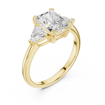 Gold Luminous Majesty Three Stone Ring Right View