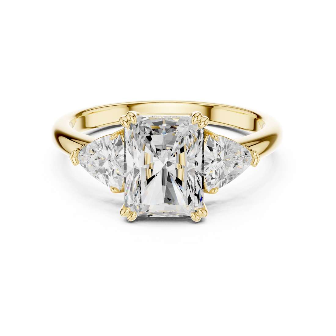 Gold Luminous Majesty Three Stone Ring Right View