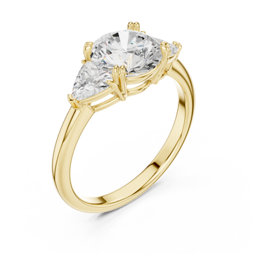 Gold Radiance Three-Stone Classic Ring Right View