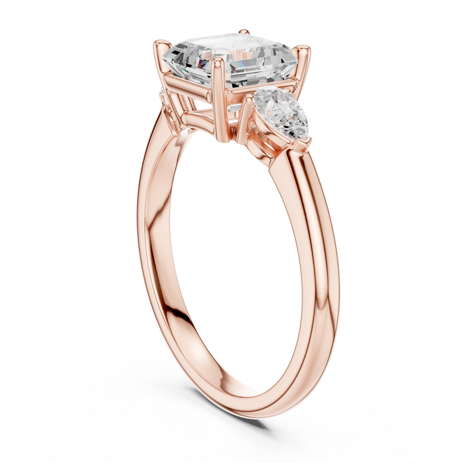  Rose Gold Radiant Harmony Trifold Ring Left View