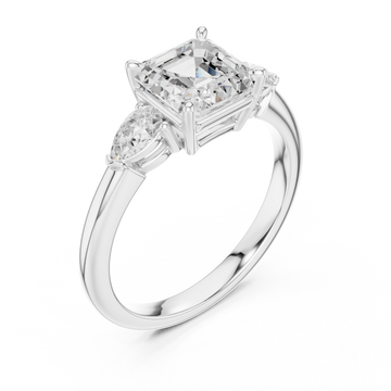  White Gold Radiant Harmony Trifold Ring Right View