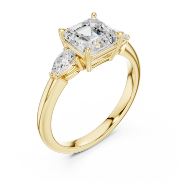 Gold Radiant Harmony Trifold Ring Right View