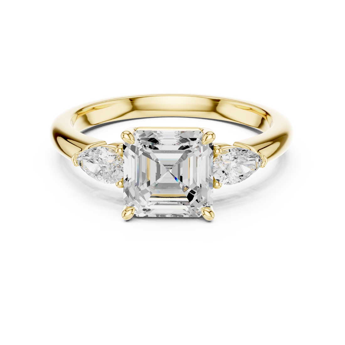 Gold Radiant Harmony Trifold Ring Right View