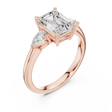  Rose Gold Eternal Promise Emerald Cut Ring Right View
