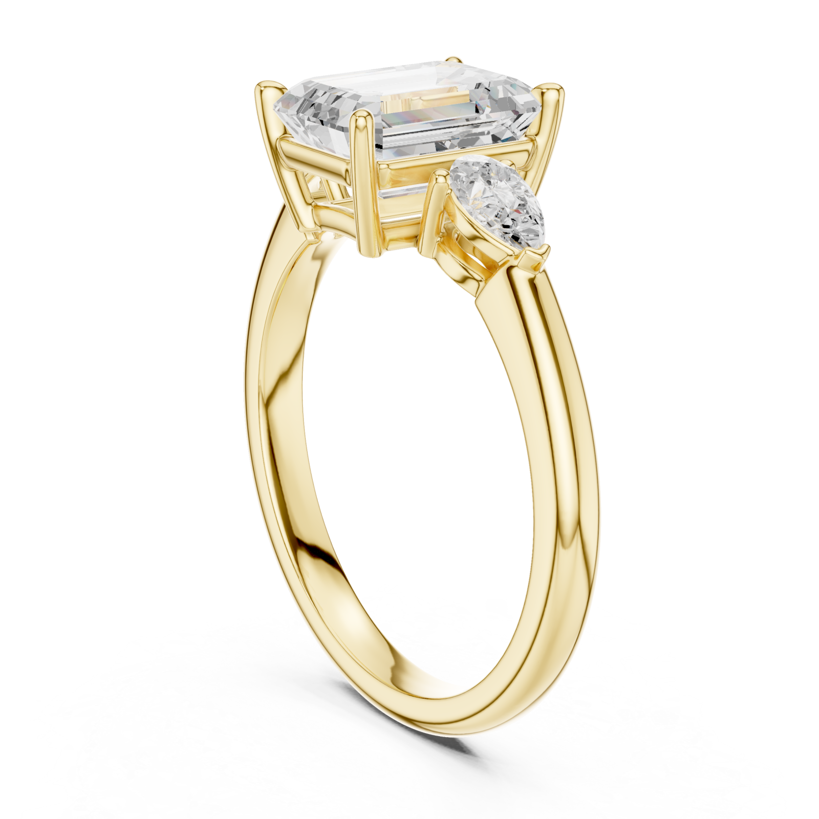  Gold Eternal Promise Emerald Cut Ring Left View