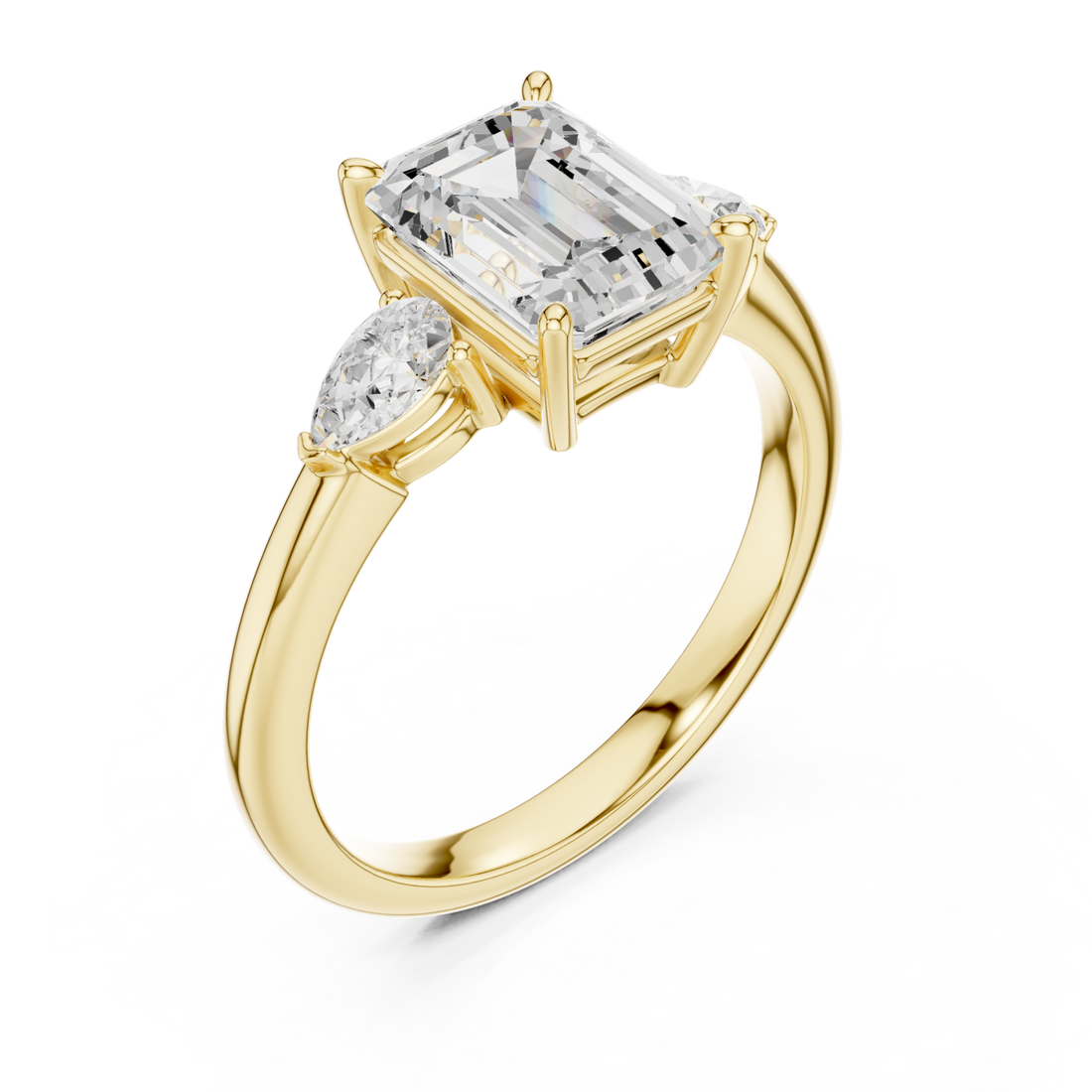 Gold Eternal Promise Emerald Cut Ring Right View
