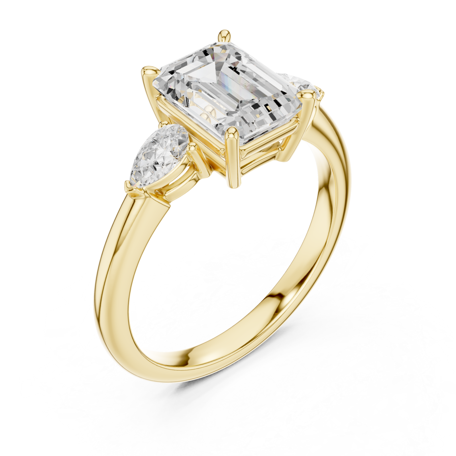 Gold Eternal Promise Emerald Cut Ring Right View