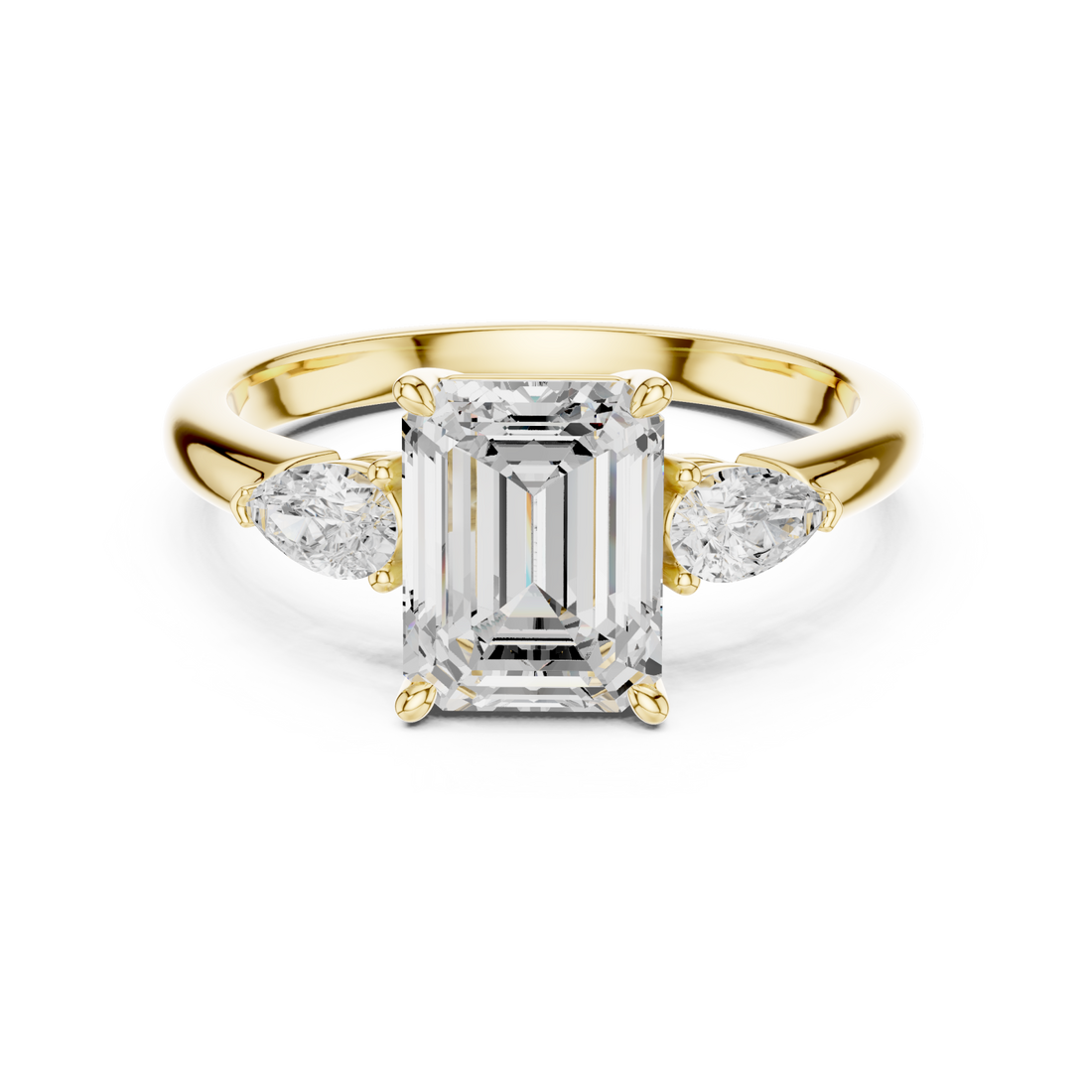 Gold Eternal Promise Emerald Cut Ring Right View