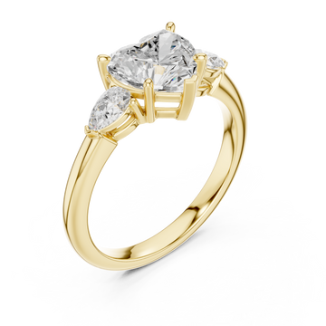 Gold Bliss Enchant Three Stone Ring Right View