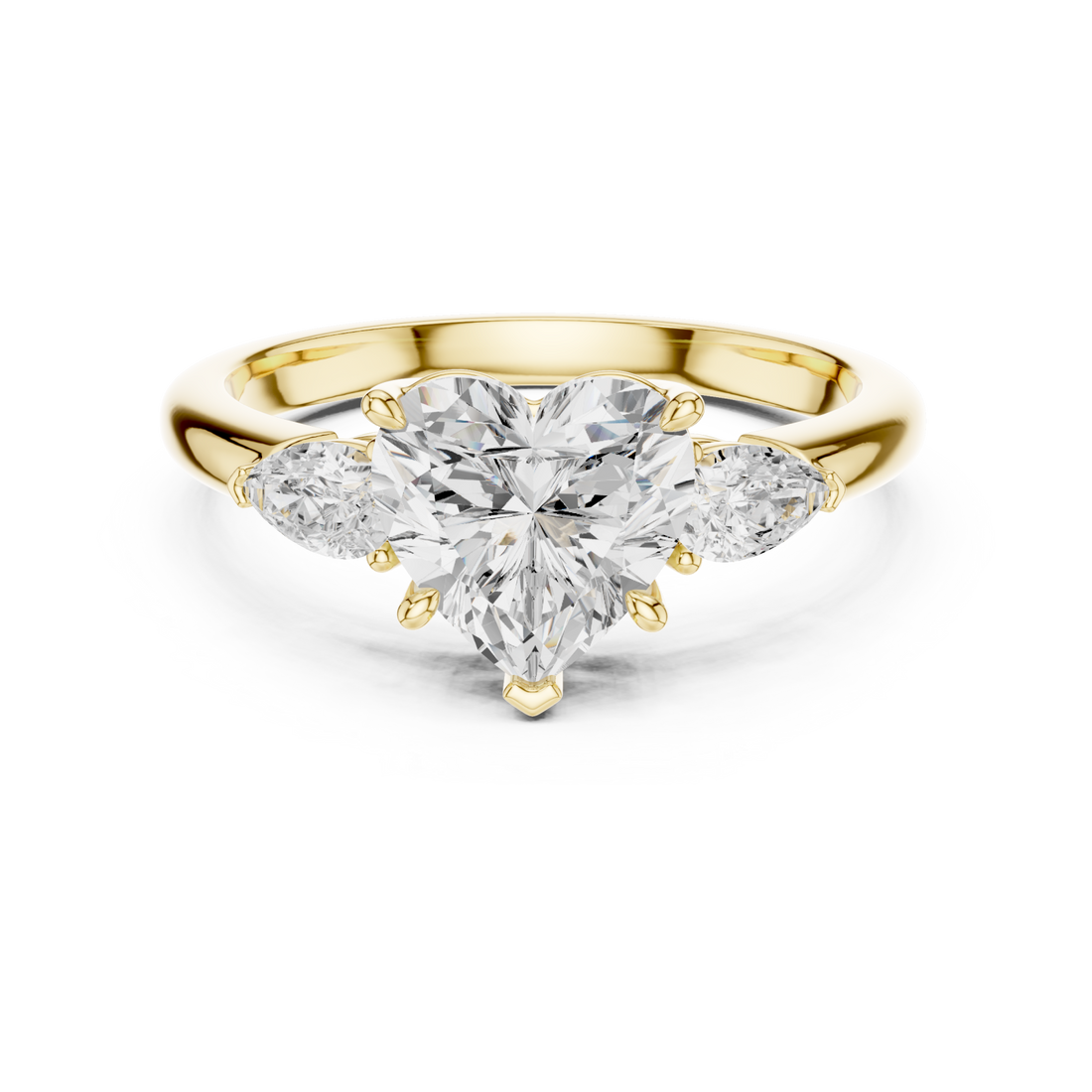 Gold Bliss Enchant Three Stone Ring Right View