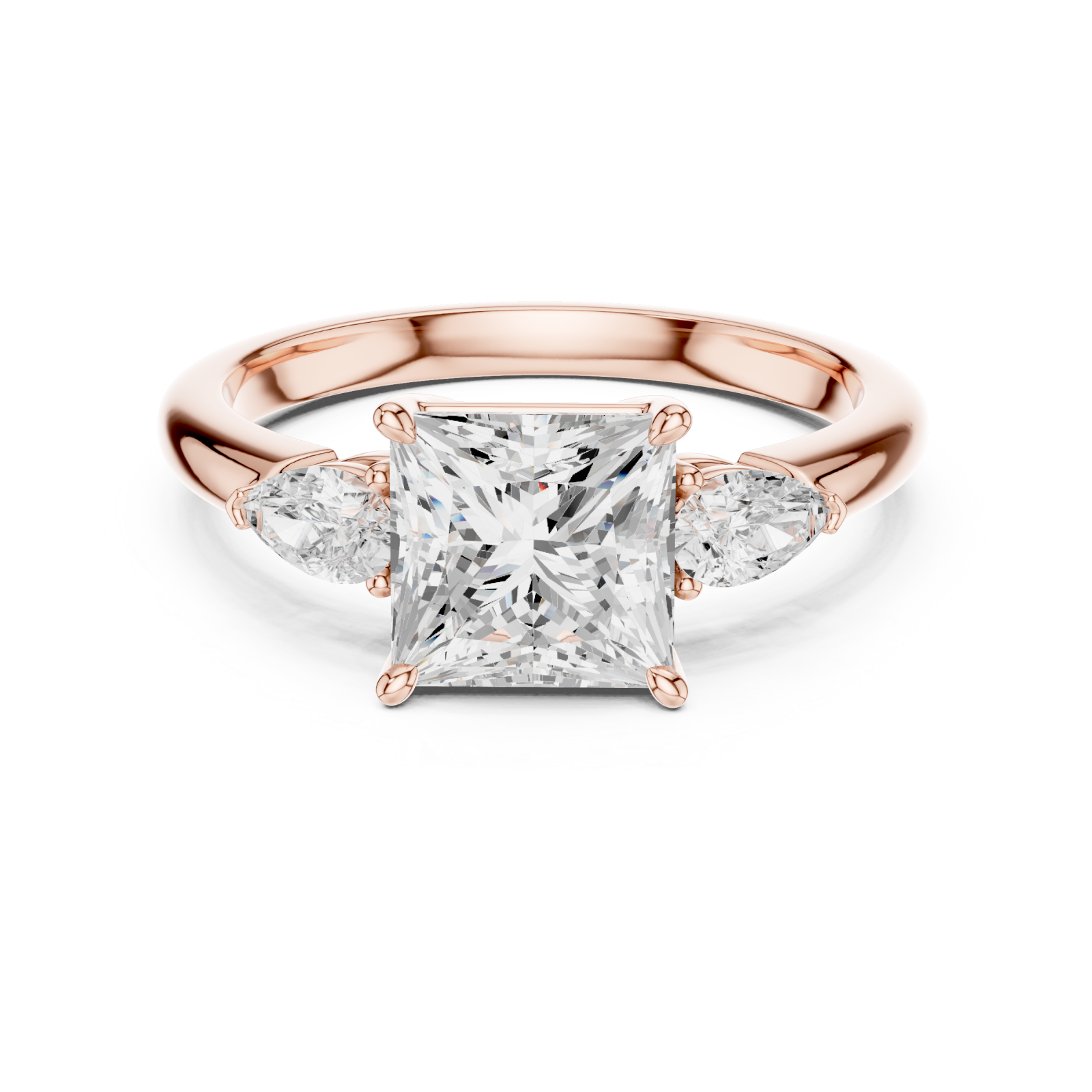  Rose Gold Radiant Majesty Eternity Ring Front View