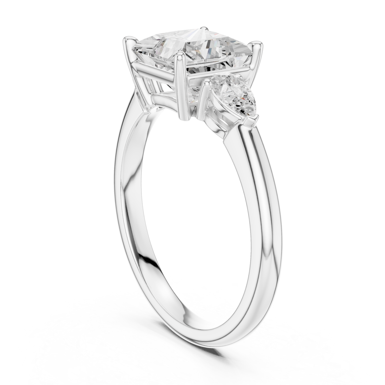  White Gold Radiant Majesty Eternity Ring Left View