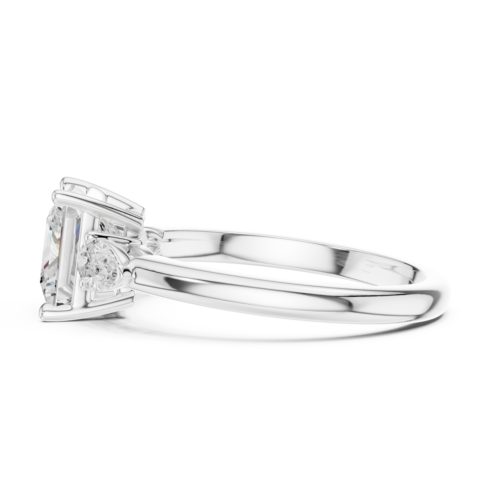  White Gold Radiant Majesty Eternity Ring Side View